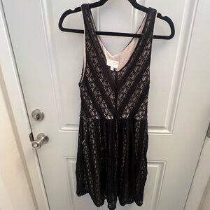 Moulinette Soeurs Black Lace V-Neck Dress